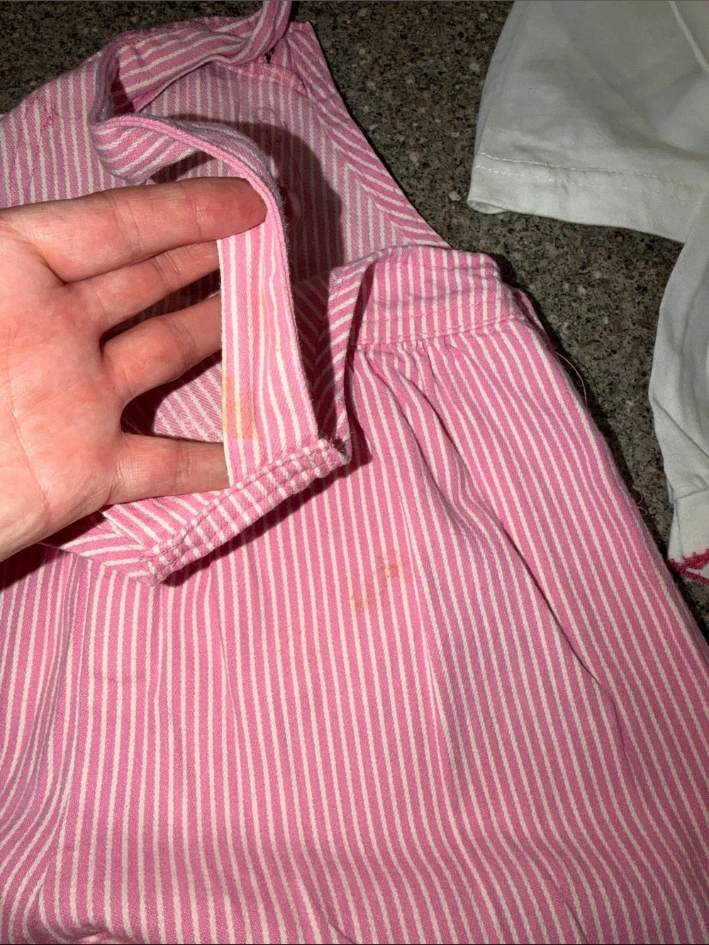 OshKosh B'gosh vintage Pink and White Striped Overalls and shirt